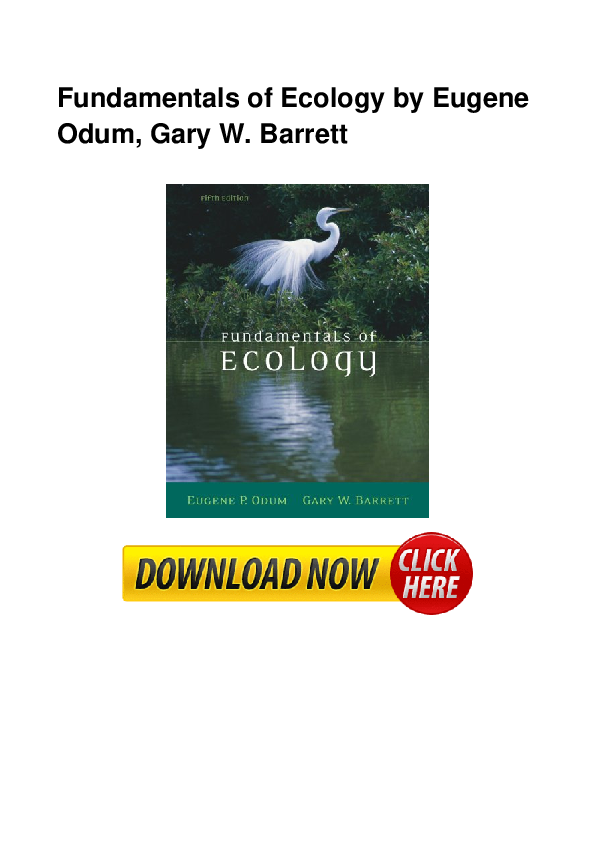 fundamentals of ecology by odum pdf